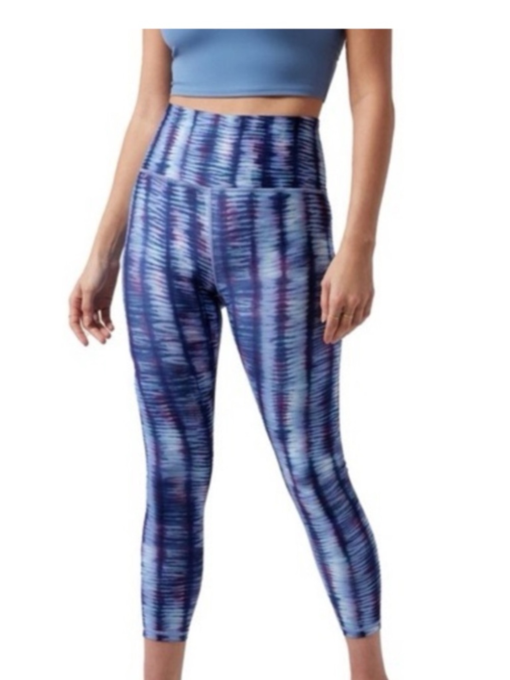 Athleta Blue Tie-Dye High-Rise Performance Leggings